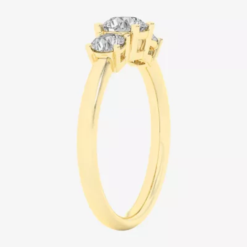 Love Lives Forever (G / Si1-Si2) Womens 1 CT. T.W. Lab Grown White Diamond 10K Gold 3-Stone Engagement Ring