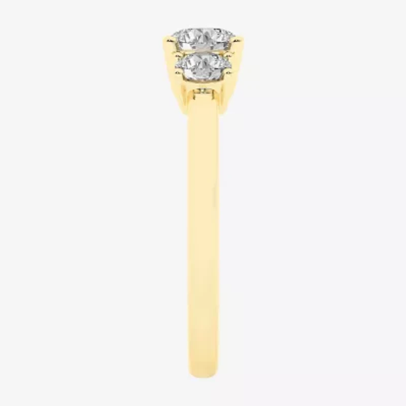 Love Lives Forever (G / Si1-Si2) Womens 1 CT. T.W. Lab Grown White Diamond 10K Gold 3-Stone Engagement Ring