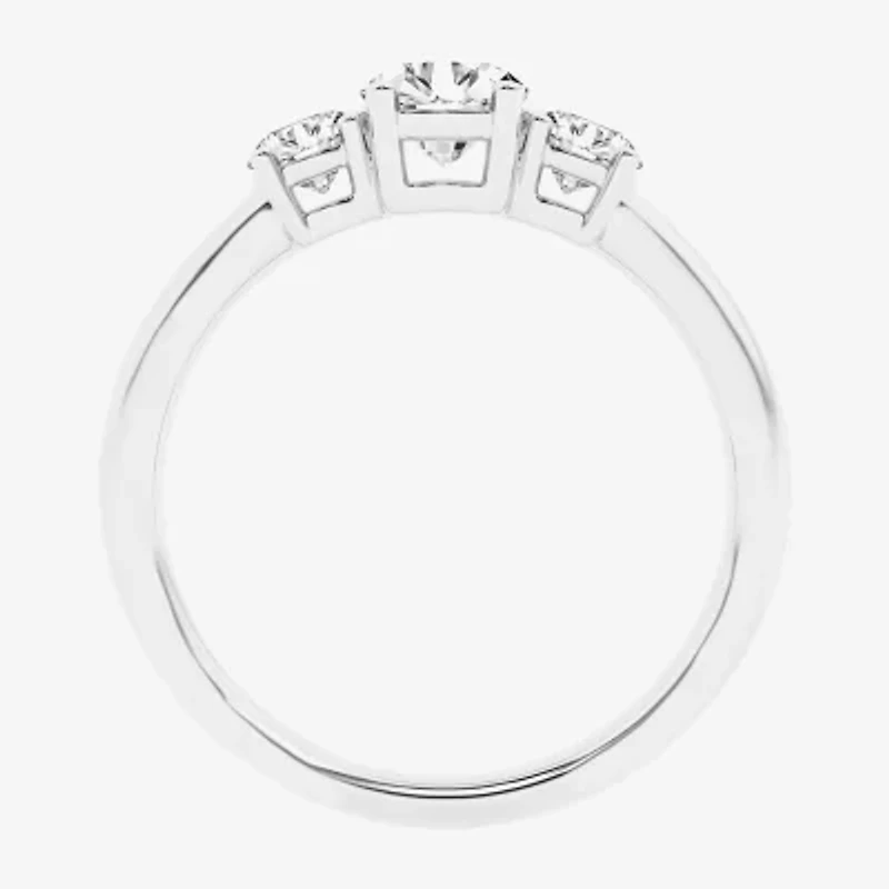 Love Lives Forever (G / Si1-Si2) Womens 1 CT. T.W. Lab Grown White Diamond 10K Gold 3-Stone Engagement Ring