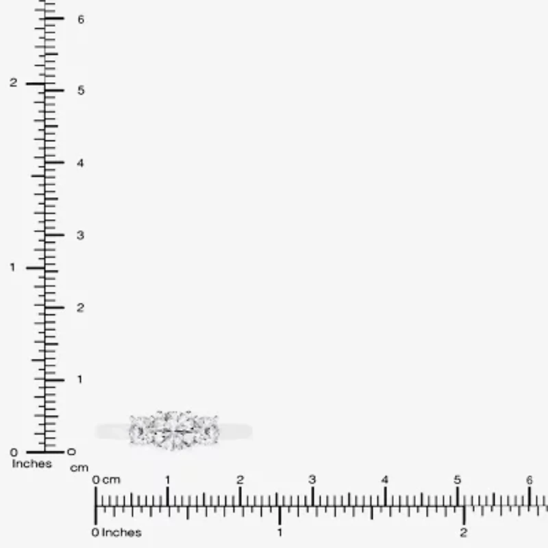 Love Lives Forever (G / Si1-Si2) Womens 1 CT. T.W. Lab Grown White Diamond 10K Gold 3-Stone Engagement Ring