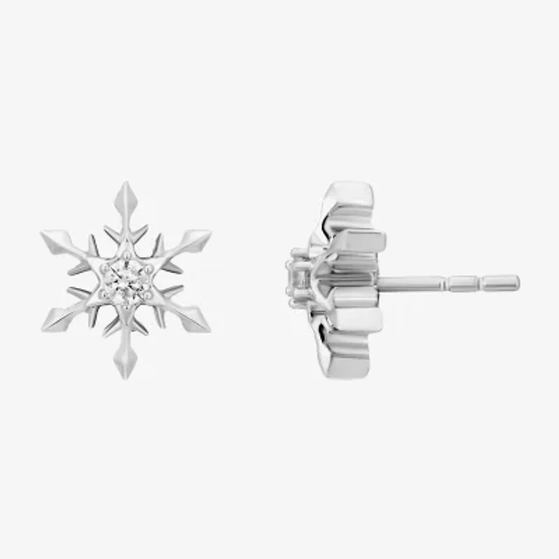 Enchanted Disney Fine Jewelry (I, I2) Womens 1/5 CT. Lab Grown White Diamond Snowflake 2-pc. Pendant Necklace Set