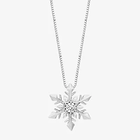 Enchanted Disney Fine Jewelry (I, I2) Womens 1/5 CT. Lab Grown White Diamond Snowflake 2-pc. Pendant Necklace Set