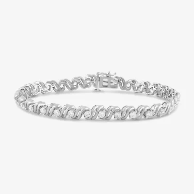 (I, I2) Womens 2 CT. T.W. Lab Grown White Diamond Sterling Silver 8 Inch Tennis Bracelet