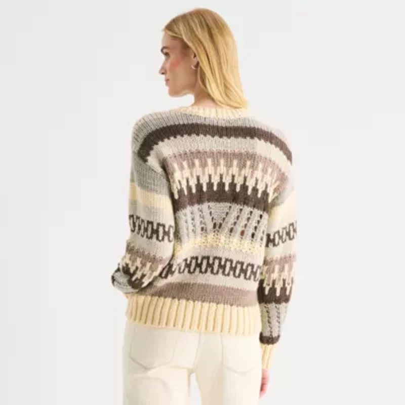 a.n.a Womens Crew Neck Long Sleeve Pullover Sweater