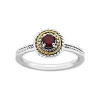 Personally Stackable Two-Tone Garnet Ring