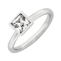 Personally Stackable Sterling Silver April Birthstone Crystal Ring