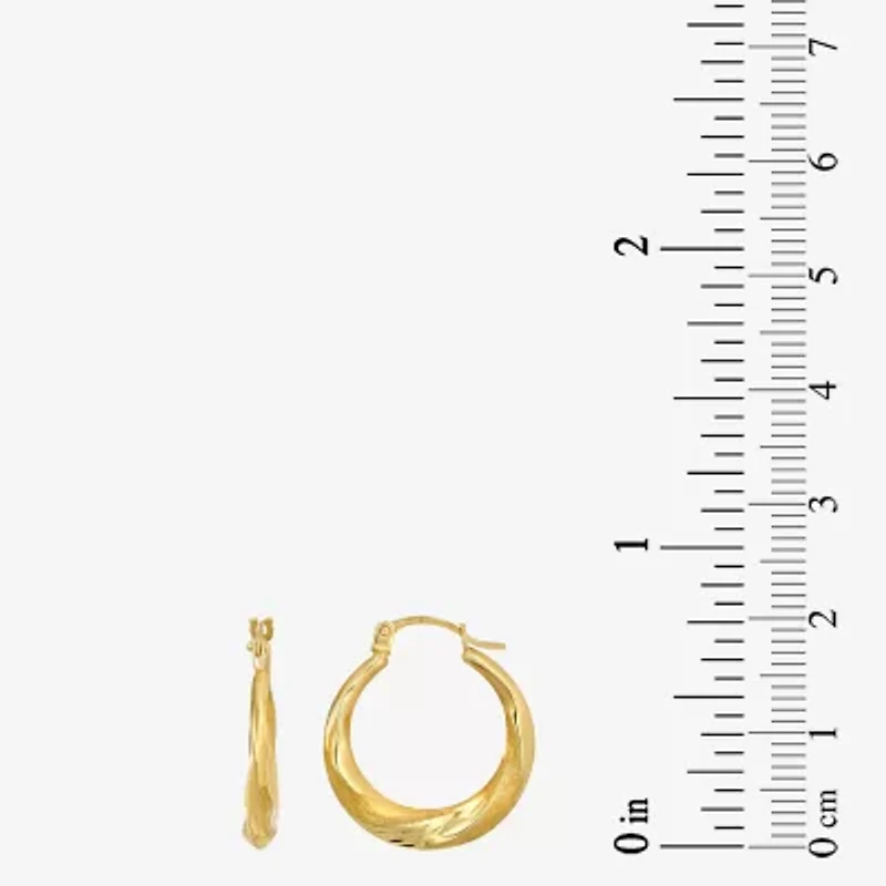 Womens 14K Gold 20mm Round Hoop Earrings