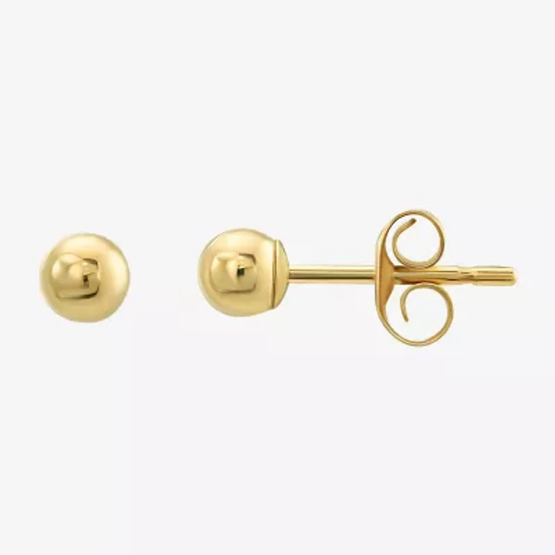 14K Gold 3mm Round Stud Earrings