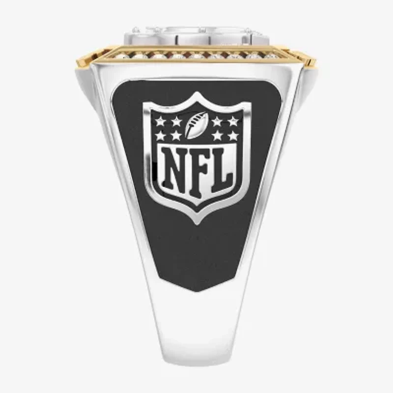 True Fans Fine Jewelry Indianapolis Colts Mens 1/2 CT. Natural White Diamond 10K Two Tone Gold Fashion Ring