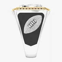 True Fans Fine Jewelry Indianapolis Colts Mens 1/2 CT. Natural White Diamond 10K Two Tone Gold Fashion Ring
