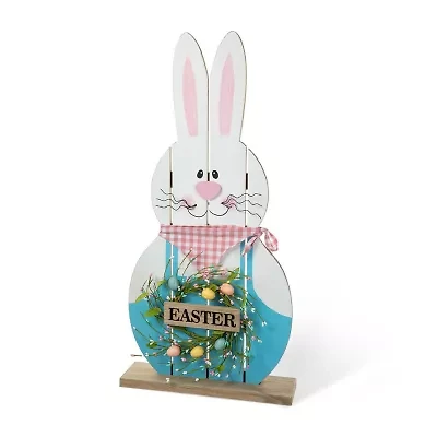 Glitzhome Wooden Bunny  Decor Easter Porch Sign