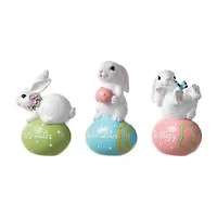Glitzhome Resin Bunny 3-pc. Easter Tabletop Decor
