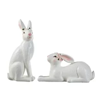 Glitzhome Resin Bunny 2-pc. Easter Tabletop Decor