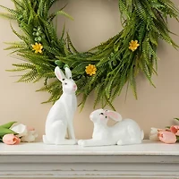 Glitzhome Resin Bunny 2-pc. Easter Tabletop Decor
