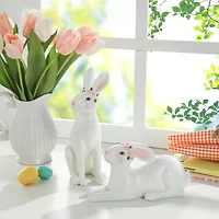 Glitzhome Resin Bunny 2-pc. Easter Tabletop Decor