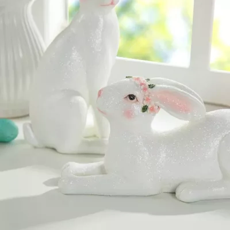 Glitzhome Resin Bunny 2-pc. Easter Tabletop Decor