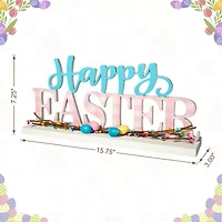 Glitzhome Wooden Happy Easter Tabletop Decor