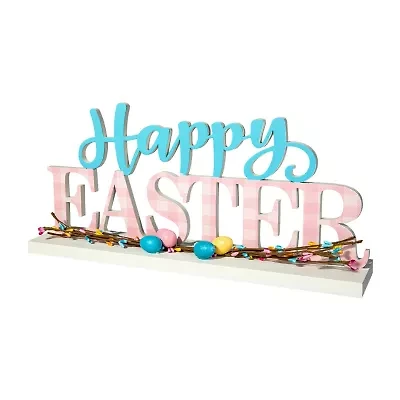 Glitzhome Wooden Happy Easter Tabletop Decor