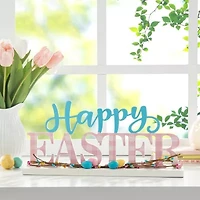Glitzhome Wooden Happy Easter Tabletop Decor