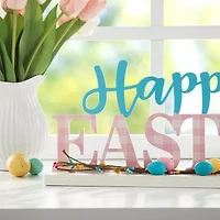 Glitzhome Wooden Happy Easter Tabletop Decor