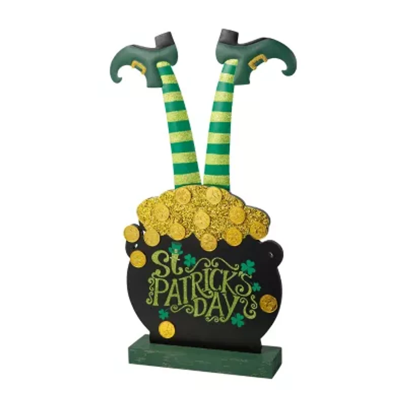 Glitzhome Pot Of Gold Decor St. Patricks Day Porch Sign