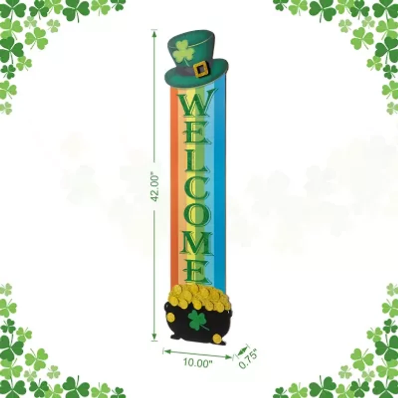 Glitzhome Rainbow  Decor St. Patricks Day Porch Sign