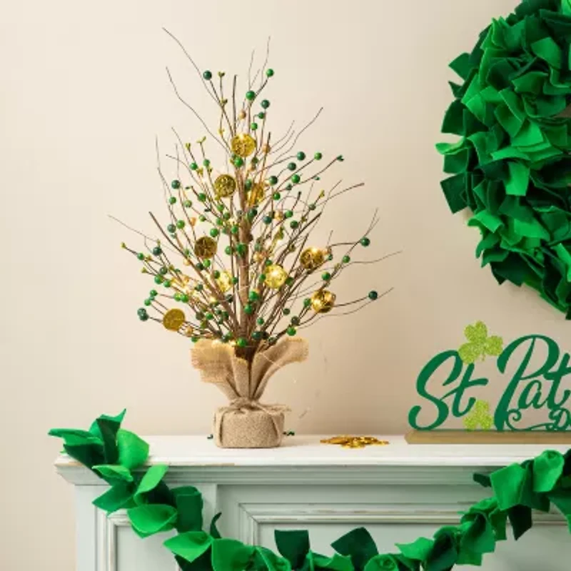 Glitzhome Lighted  Coin Tree St. Patricks Day Tabletop Decor