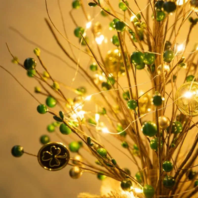 Glitzhome Lighted  Coin Tree St. Patricks Day Tabletop Decor