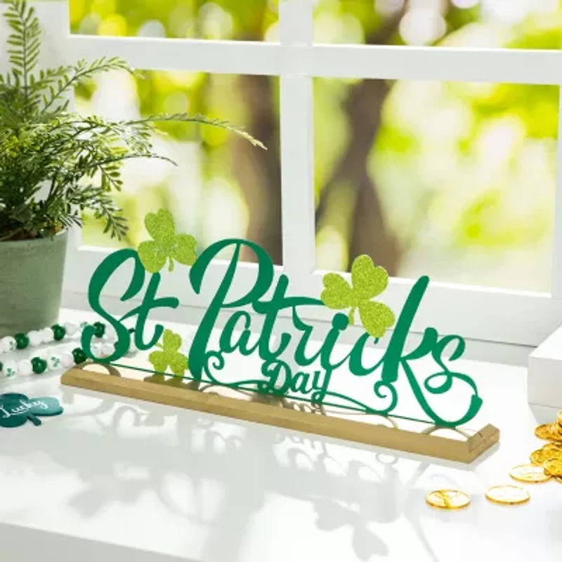 Glitzhome Metal St. Patricks Day Tabletop Decor