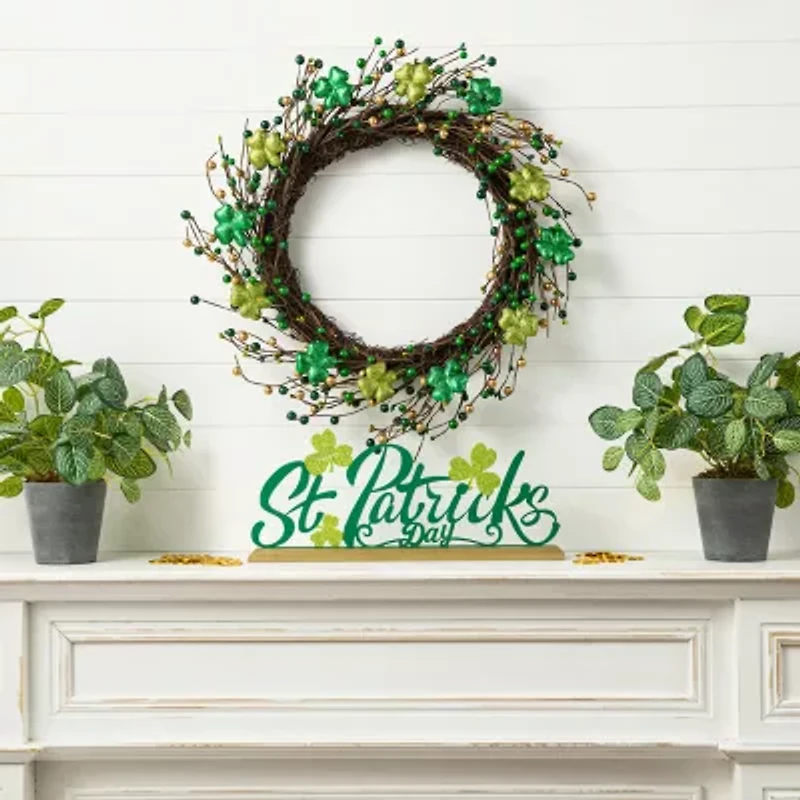 Glitzhome Shamrock Berry Wreath