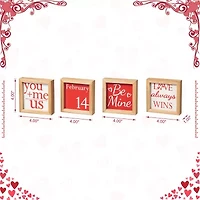 Glitzhome Block 4-pc. Valentines Day Tabletop Decor