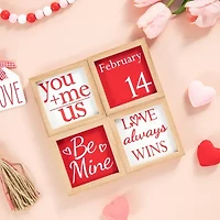 Glitzhome Block 4-pc. Valentines Day Tabletop Decor