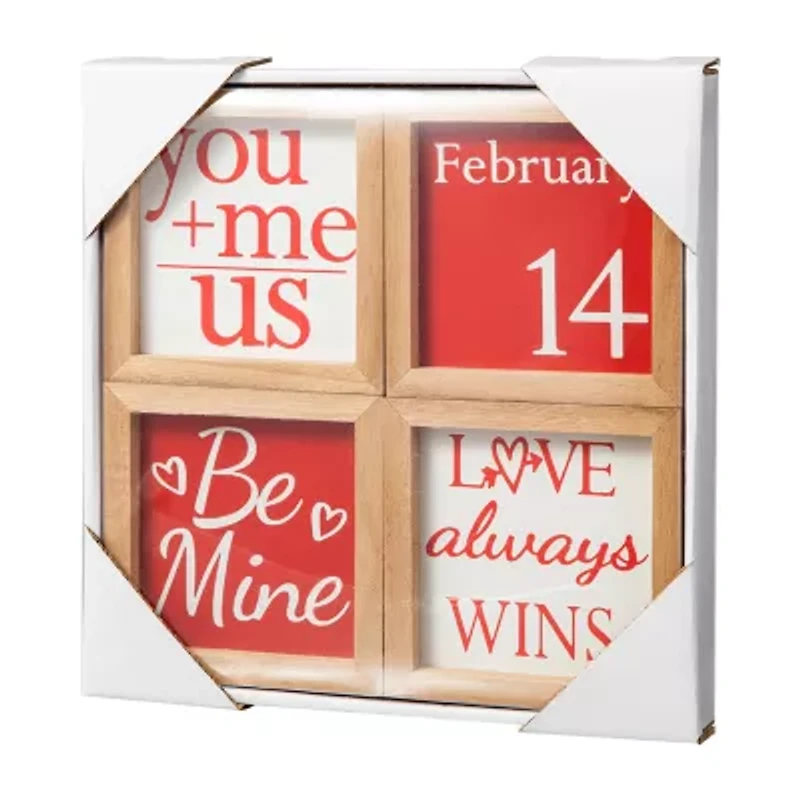 Glitzhome Block 4-pc. Valentines Day Tabletop Decor