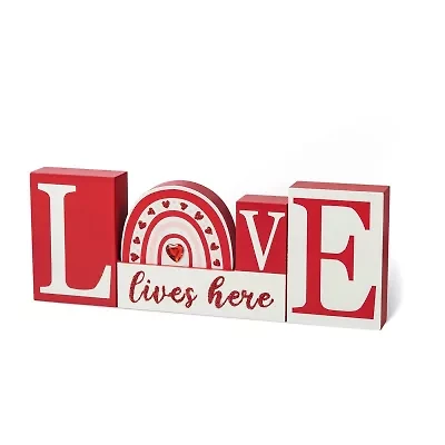 Glitzhome Wooden Love Valentines Day Tabletop Decor