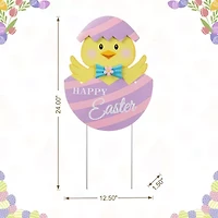 Glitzhome Metal Chick Egg Easter Yard Art