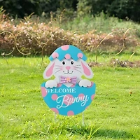 Glitzhome Metal Bunny Egg Easter Yard Art