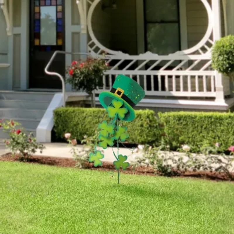 Glitzhome Shamrocks St. Patricks Day Yard Art