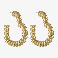 Monet Jewelry Womens 25mm Heart Hypoallergenic Hoop Earrings