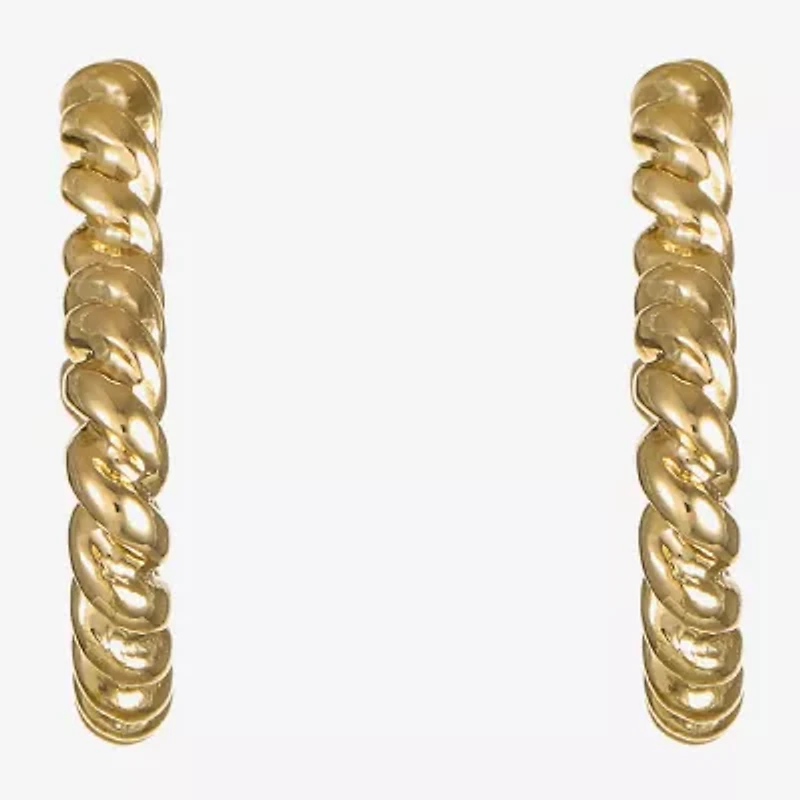 Monet Jewelry Womens 25mm Heart Hypoallergenic Hoop Earrings