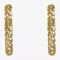 Monet Jewelry Womens 25mm Heart Hypoallergenic Hoop Earrings