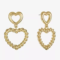 Monet Jewelry Womens Heart Hypoallergenic Drop Earrings