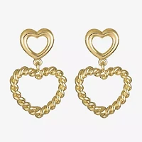Monet Jewelry Womens Heart Hypoallergenic Drop Earrings