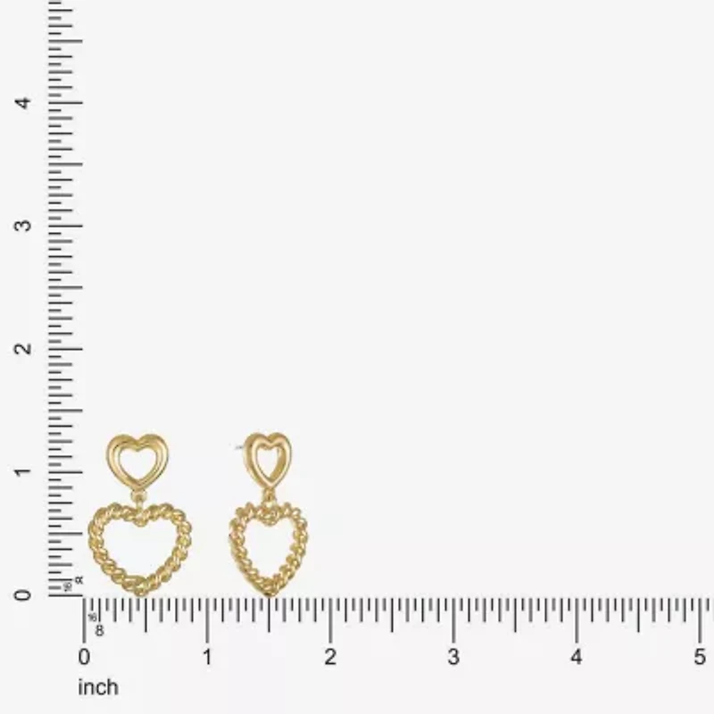 Monet Jewelry Womens Heart Hypoallergenic Drop Earrings