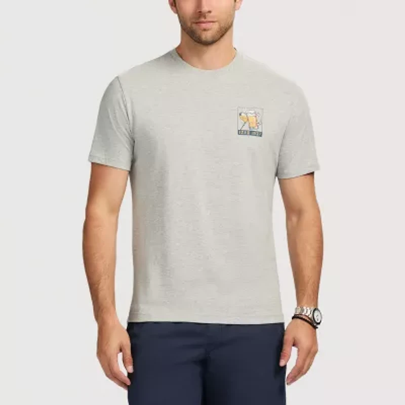IZOD Saltwater Soft Wash Mens Crew Neck Short Sleeve Classic Fit Graphic T-Shirt