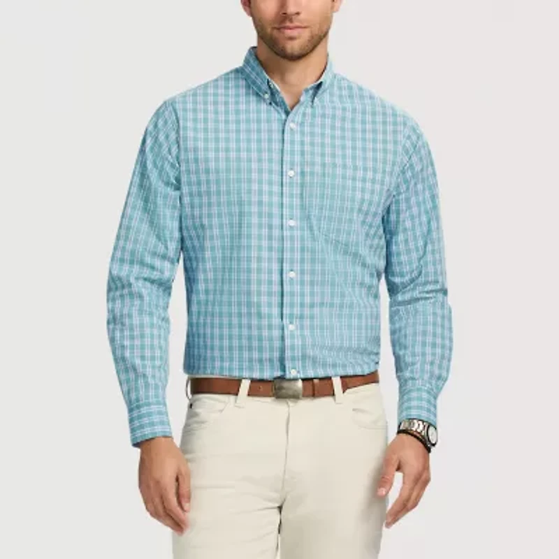 IZOD Performance Comfort Mens Long Sleeve Classic Fit Stretch Fabric Button-Down Shirt
