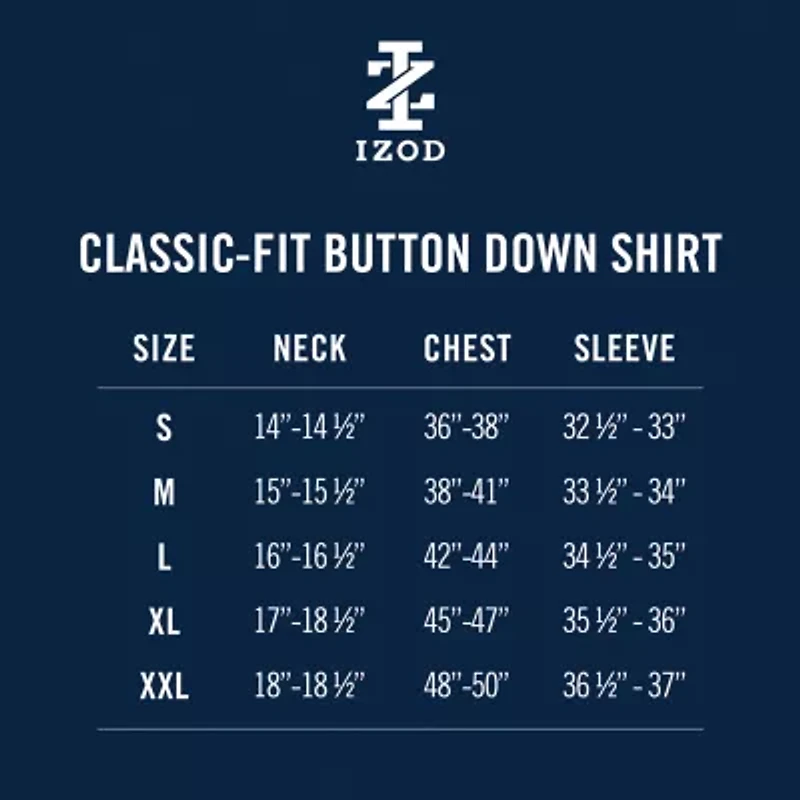 IZOD Performance Comfort Mens Long Sleeve Classic Fit Stretch Fabric Button-Down Shirt