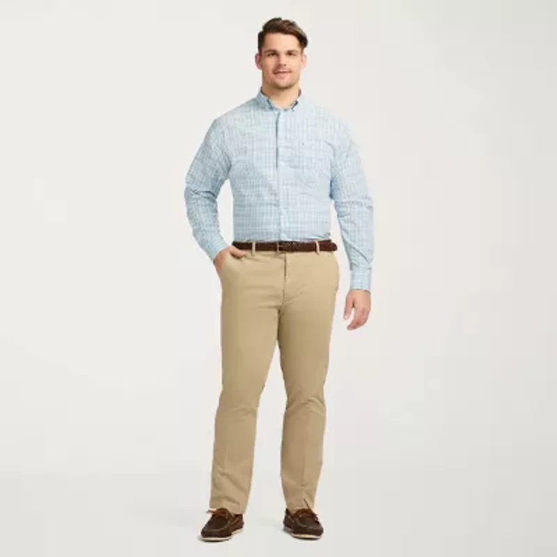 IZOD Performance Comfort Mens Long Sleeve Classic Fit Wrinkle Free Big and Tall Button-Down Shirt