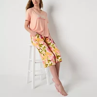 Sleep Chic Womens V Neck Short Sleeve Pajama Top