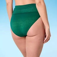 Mynah Womens Lined Textured High Waist Bikini Swimsuit Bottom