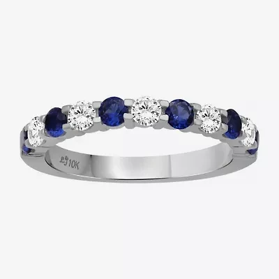 Womens Gemstone & 1/2 CT. T.W. Lab-Grown Diamond 10K Gold 2.5MM  Band